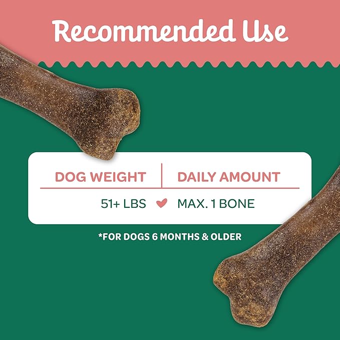 Wholesome Pride Natural & Healthy Dog Chews 2Pk for Large Dogs, Bacon Flavor, Made in The USA