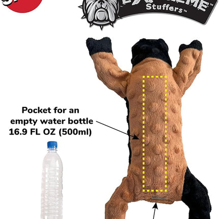 SPOT Skinneeez Extreme Stuffers Cow - Stuffing Free Dog Toy With Squeaker & Rip Stop Mesh Lining for Durability- Insert Plastic Bottle for Extra Crunch, For Small to Medium Puppies & Dogs - 14in