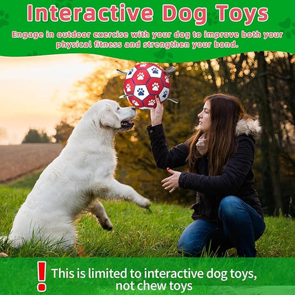 Diman Premium Large Dog Toys Dog Soccer Ball with Straps Dog Balls for Indoor Outdoor Gift for Birthday for Extra Large Dog Interactive Dog Toys Water Toy（9 Inch）