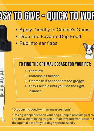Calm - Pet Hemp Oil for Dogs - Pet Stress Relief & Relaxation - Fireworks, Thunder, Travel, & Separation Support - Natural Dog Calming Drops