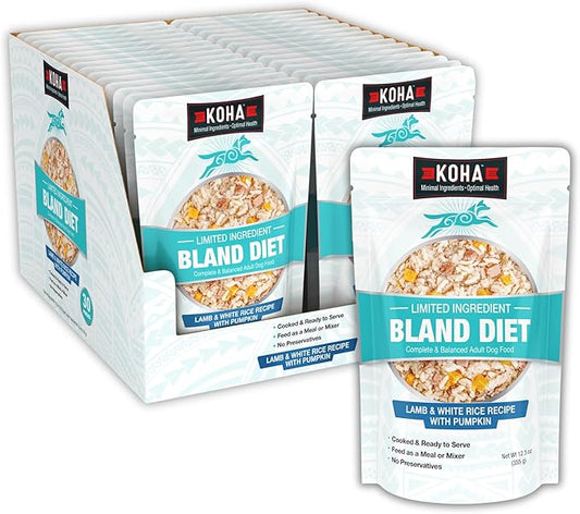 KOHA Pet Limited Ingredient Bland Diet for Dogs Value Pack, Lamb and White Rice Recipe Sensitive Stomach Wet Dog Food, Gentle Formula Easy to Digest Bland Diet Dog Food, Pack of 30