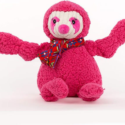 HuggleHounds Knottie Plush Dog Toy - Dog Stuffed Animal Toy, Puppy Toys, Squeaky Dog Toy for Small, Medium & Large Dogs, Durable Plush to Keep Them Busy - Sloth, Large
