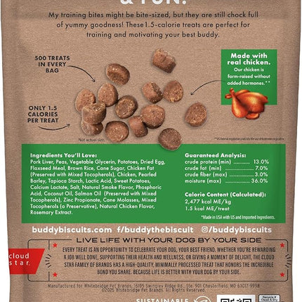 Buddy Biscuits Trainers 10 oz. Bag of Training Bites Soft & Chewy Dog Treats Made with Chicken Flavor