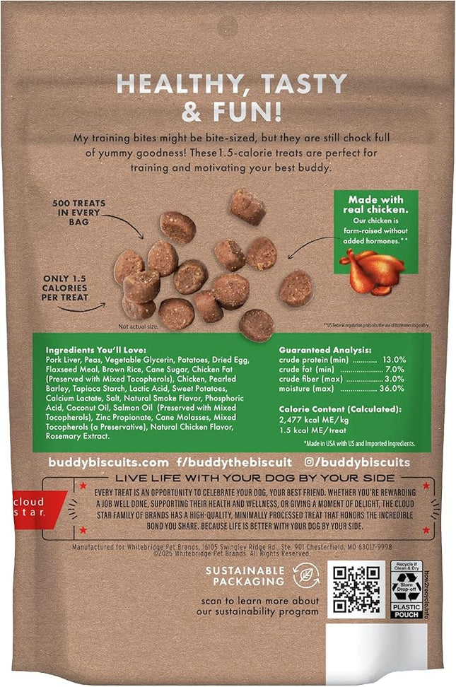 Buddy Biscuits Trainers 10 oz. Bag of Training Bites Soft & Chewy Dog Treats Made with Chicken Flavor