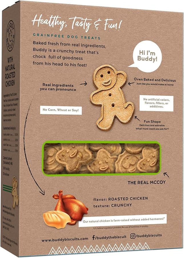 Buddy Biscuits 14 oz. Box of Grain-Free Crunchy Dog Treats Made with Natural Roasted Chicken