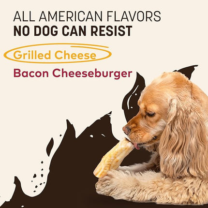 Earth Animal No Hide Chews - from The Grill Rolls Grilled Cheese Vegetarian Flavor Rawhide Free Small Dog Chews - 6 Count