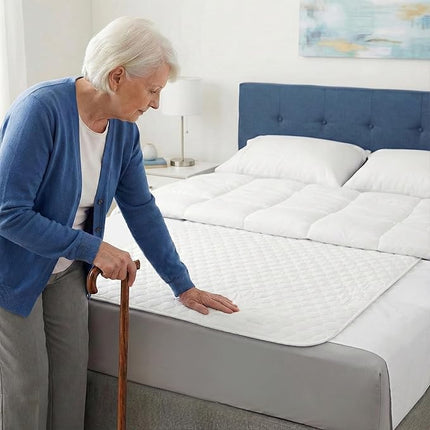 RMS Ultra Soft 4-Layer Washable and Reusable Incontinence Bed Pad - Waterproof Bed Pads, 34"X36" with Two 18" Flaps