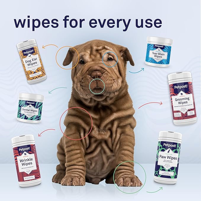 Petpost | Dog Ear Cleaner Wipes - Ultra Soft Cotton Pads in Coconut Oil Aloe Solution - Dog Ear Rinse & Cleanser 100 ct.
