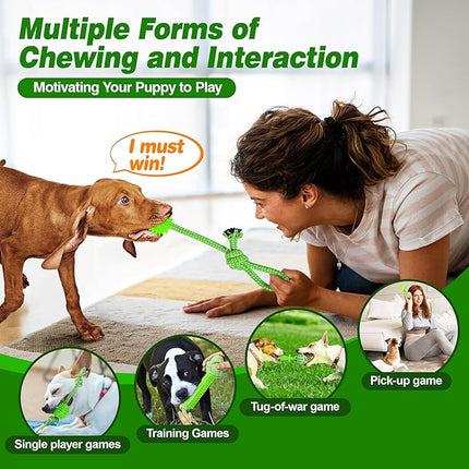 Puppy Toys 5 Pack for High Energy Puppies,Puppy Teething Toys Rubber and Rope,Durable Dog Chew Toys for Aggressive Chewers,Tug of War Dog Toys,Puppy Chew Toys for Teething
