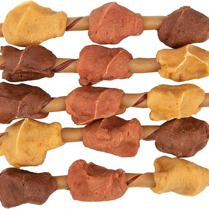SmartBones Smart Kabobz, Treat Your Dog to a Rawhide-Free Chew Made With Real Chicken, Beef and Pork, 12 Count (Pack of 1)