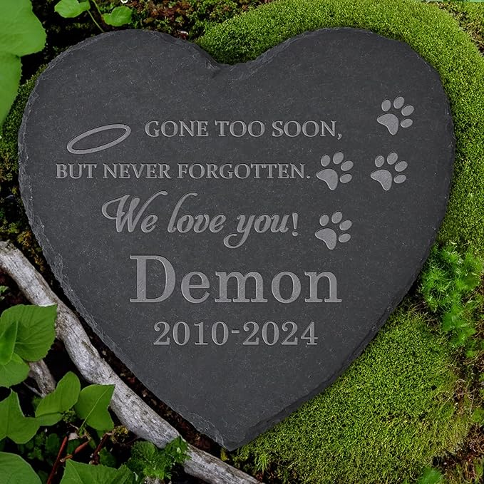 Personalized Pet Memorial Stone, Dog Memorial Gifts for Loss of Dog, Pet Loss Gifts, Pet Memorial, Loss of Dog Sympathy Gift, Dog Remembrance Gift, Pet Bereavement Gifts - Gone Too Soon