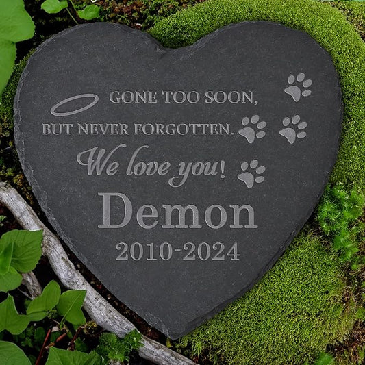 Personalized Pet Memorial Stone, Dog Memorial Gifts for Loss of Dog, Pet Loss Gifts, Pet Memorial, Loss of Dog Sympathy Gift, Dog Remembrance Gift, Pet Bereavement Gifts - Gone Too Soon