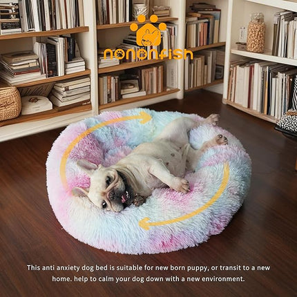 nononfish Puppy Beds for Small Dogs Washable for Crate 23 Inches Self Warming Anti Anxiety