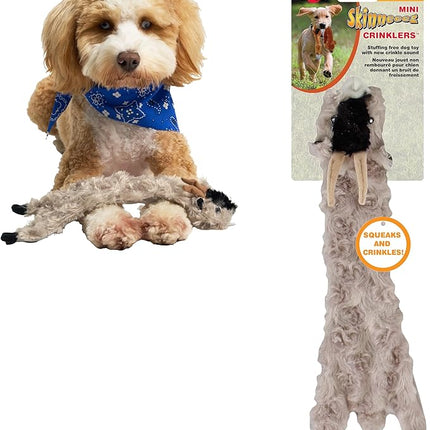 SPOT Skinneeez Crinklers Goat - Stuffing-Free Dog Toy with Crinkle & Squeaker Sounds, Durable for Moderate Chewers, Tug Toy for Small Dogs & Puppies, 14in