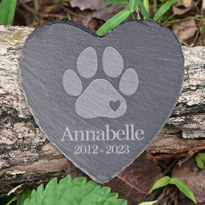 Pet Memorial Stones, Gifts Personalized, Loss of Dog Sympathy Gifts, Bereavement for Pet, Grave Headstone, Design H, 6''x6''/15x15cm