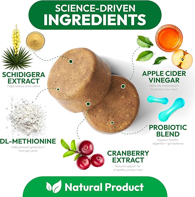 Dog Urine Neutralizer for Lawn - 170 Green Lawn Chews for Dogs - Pee Grass Burn Spot Saver Caused by Dog Urine with Probiotics & Digestive Enzymes - Advanced Gut Health Supplement, Rocks