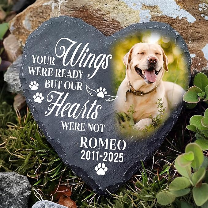 Personalized Dog Memorial Gifts for Loss of Dog, Custom Pet Memorial Stone with Photo Name Date, Stones for Dogs, Gift for Cat Lovers, Bereavement Sympathy Gift for Pet Lover, Quote 11
