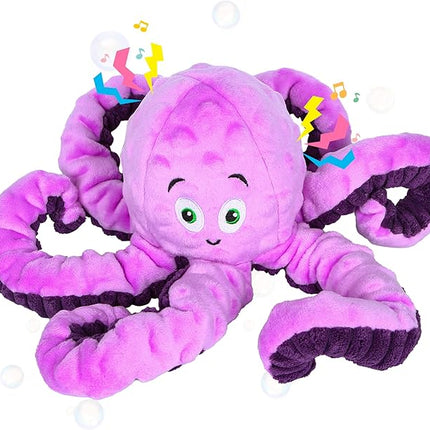 Dog Squeaky Toys Octopus - Tough Plush Large Medium & Small Dog Toys - Stuffed Animals Puppy Toys - Funny Cute Dog Toy for Dog Birthday Presents (Octopus Purple)