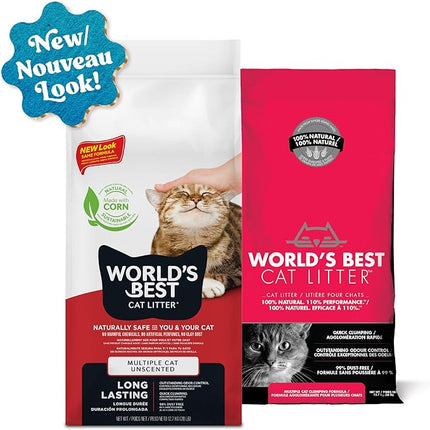 World's Best Cat Litter Cat Scoopable Multiple Cat Clumping Formula, 14-Pound Bag