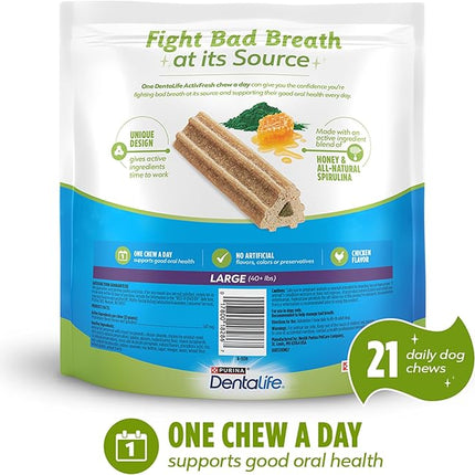 DentaLife ActivFresh Dog Chews for Large Dogs 40 lbs. and up, Dental Chews to Freshen Breath, Chicken Flavor, 24.1 oz., 21 Chews - 21 ct. Pouch