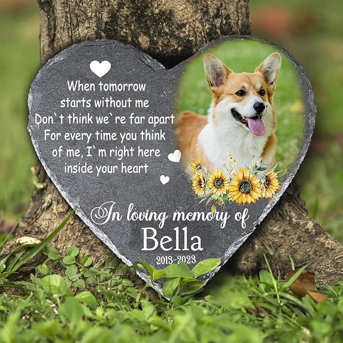 Gabita Personalized Dog Memorial stone, Pet Memorial Gifts for loss of Dogs, Custom Pet Grave Markers Headstone Cemetery Decorations for Dog