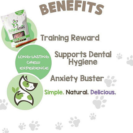 Nature Gnaws Thin Bully Sticks for Dogs 5-6" (8oz) - Mixed Thickness - Long Lasting for Small Dogs and Puppies - Natural Thin Beef Dog Chew Bones - Rawhide Free