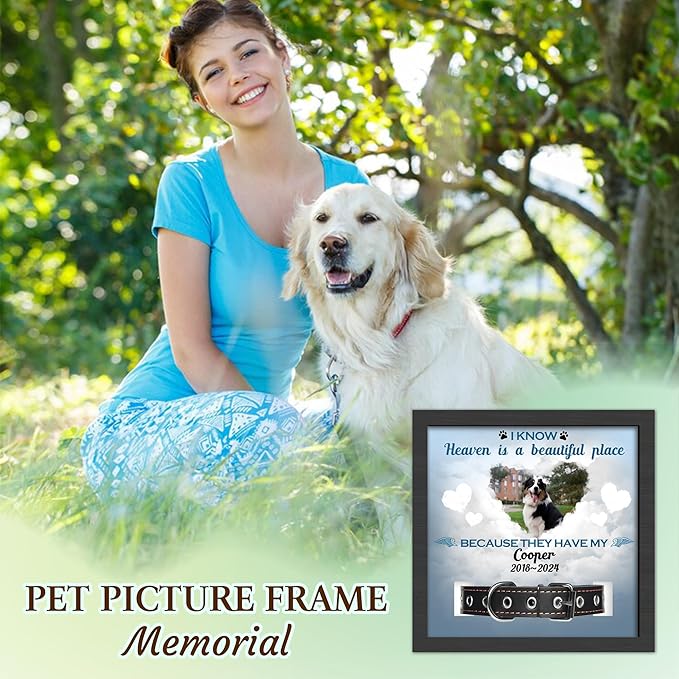 Custom Dog Memorial Collar Frame, Pet Sympathy Gifts for Dogs, Dog Memorial Gifts for Loss of Dog, Pet Memorial Gifts for Dogs, Dog Memorial Pet Collar Frame, Pet Memorial Gifts for Cats