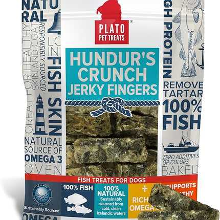 PLATO Hundur's Crunch Jerky Fingers 10oz, Natural