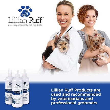 Lillian Ruff Waterless No-Rinse Dog Dry Shampoo Spray with Hydrating Essential Oils - pH-Balanced Dry Shampoo for Dogs - Clean, Condition, Detangle & Deodorize Dry, Sensitive Skin (Blueberry)