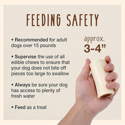 Cadet Stuffed Shin Bone, Long-Lasting Dog Chew Bones for Aggressive Chewers, High Protein Filled Bone Dental Chew for Dogs, Bacon & Cheese Flavor Filling, 3-4" for Small Dogs