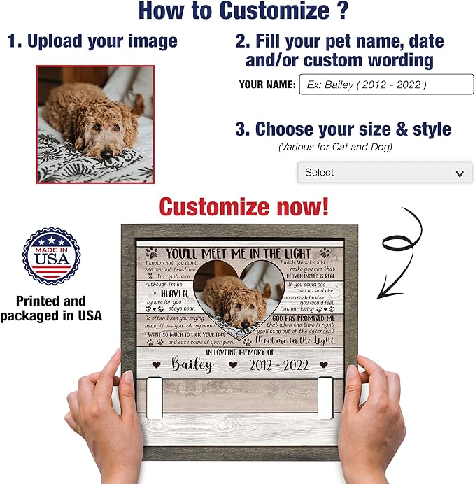 Personalized Pet Memorial Pet Loss Gifts Dog Picture Collar Frame Remembrance Dog In Heaven Memorial For Loss Of Cat Collar Frames Memory Boxes For Keepsakes Death Remembrance