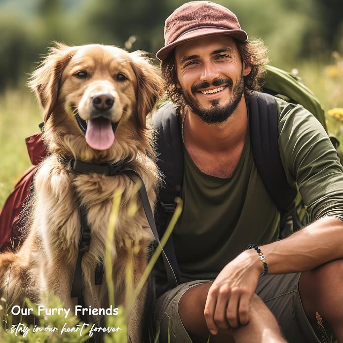 TONY & SANDY Dog Memorial Gifts, Pet Sympathy Rainbow Bridge Pet Memorial Bracelet for Men Women Girls Who Loss of Beloved Dog Cat