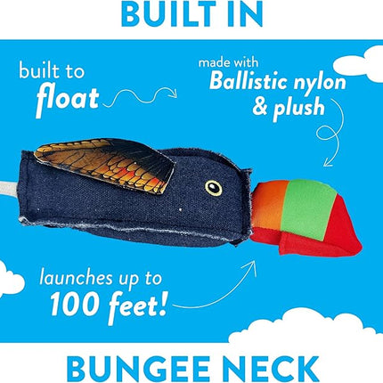 Spunky pup Fly & Fetch Dog Toy - Durable, Floating, Interactive Bungee Launcher for Fetch and Water Play, Canvas Toucan