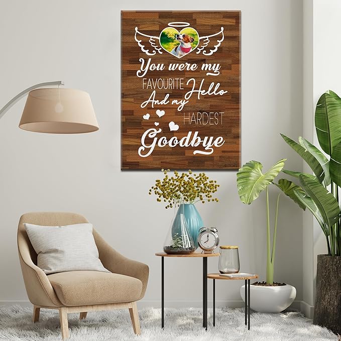 Personalized Pet Memorial Gifts for Dogs Customized Gifts for Dogs Cats Custom Loss of Pet Sympathy Gift Canvas Dog Loss Gift Canvas with Picture Name