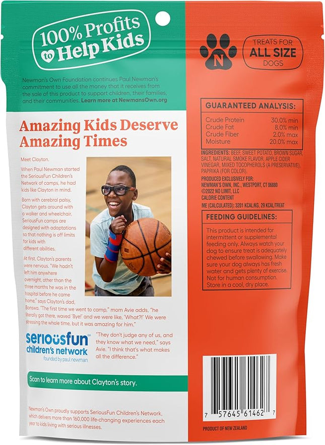 Newman's Own Jerky Treats for Dogs, 5-oz. (Pack of 6), Beef & Sweet Potato