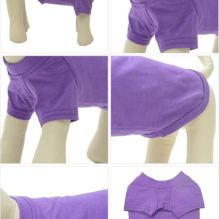 Lovelonglong 2019 Pet Clothing Dog Costumes Basic Blank T-Shirt Tee Shirts for Small Dogs Purple L