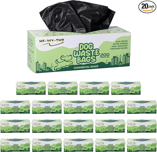 Dog Waste Bags 4000 Count - Doggie Poop Bags Rolls Replacements for HOA & Park Dispensers - Thick, Plastic, Leakproof and Tear Resistant