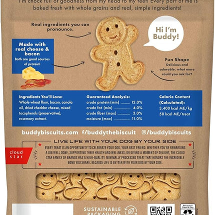 Buddy Biscuits 3.5 lbs. Bag of Crunchy Dog Treats Made with Bacon & Cheese