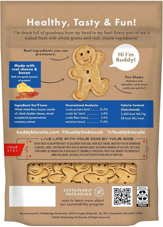 Buddy Biscuits 3.5 lbs. Bag of Crunchy Dog Treats Made with Bacon & Cheese