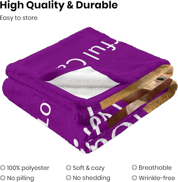 Customized Blanket with Photos Name, Personalized Blanket with Picture in Memory of Cats, Pet Memorial Gifts for Cats, Bereavement Sympathy Gift for Pet Lovers