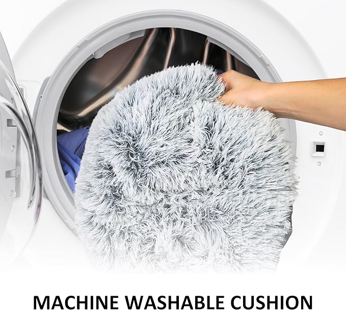 Cat Donut Bed with Washable Cushion – Cat Caves for Indoor Cats – Collapsible Donut Bed with Peekaboo Pet Tunnel Toy – Cozy Hideout for Kittens, Ferrets, Rabbits & Dogs - Grey