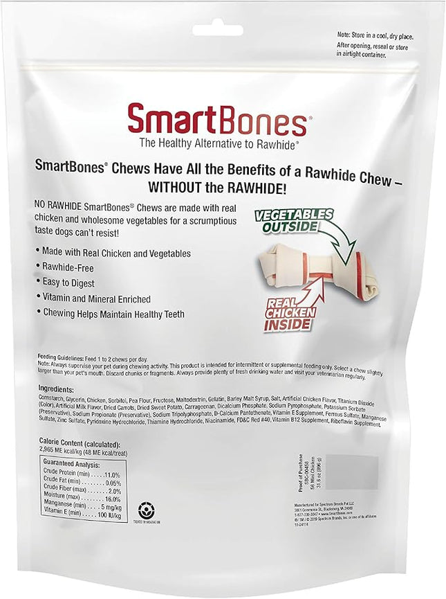 SmartBones Mini Bones with Real Chicken 56 Count, Rawhide-Free Chews for Dogs