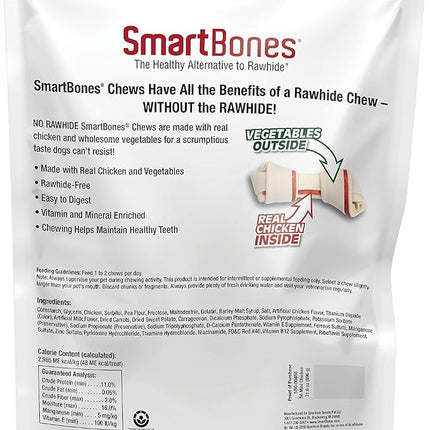 SmartBones Mini Bones with Real Chicken 56 Count, Rawhide-Free Chews for Dogs (Pack of 2)
