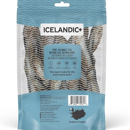 Icelandic+ Whole Fish Herring - 3oz Bag - Dog Treats, Pure Wild-Caught & Air-Dried, Single Ingredient Snack, Pet Chew, Just The Fish Nothing Else