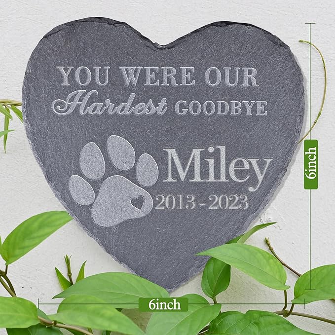 Pet Memorial Stones, Gifts, Loss of Sympathy Dog Gifts for Dog, Bereavement Grave Marker, in Memory - Style D, 6''x6''/15x15cm