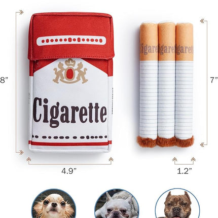 Nocciola 3 Packs Squeaky Puff Stick Toys with a Box, Funny Interactive Plush Dog Toys, Pitbull Husky Frenchie Pug Stuffed Puppy Toys for Small to Medium Breed, Dog Accessories Boy Gift