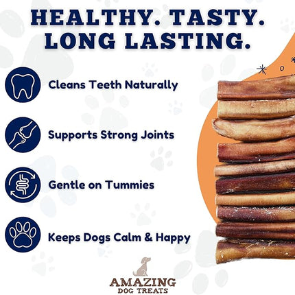 Amazing Dog Treats - 6 Inch Medium Size Bully Sticks (20 Count) - Bulk Bully Sticks for Dogs - No Hide Bully Stick Dog Bones
