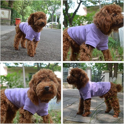 Lovelonglong 2019 Pet Clothing Dog Costumes Basic Blank T-Shirt Tee Shirts for Medium Large Dogs Violet XXXL