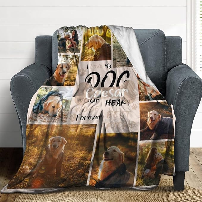 Artsadd Dog and Cat Memorial Gifts, Pet Loss Memorial Blanket, Custom Dog Blanket, Personalized Dog Remembrance Gifts, Loss of Dog or Cat Remembrance Sympathy Grief Condolence Bereavement Gifts