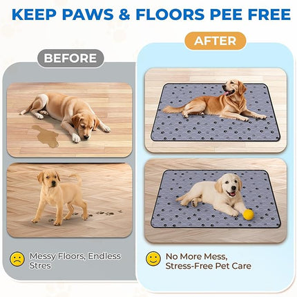 Fostanfly Non-Slip Washable Pee Pads for Dogs, 2 Pack 24"x47" Guinea Pig Cage Liner Ultra-Absorbent and Leak-Proof for Small Animal Guinea Pigs Rabbit Bunny Hamster